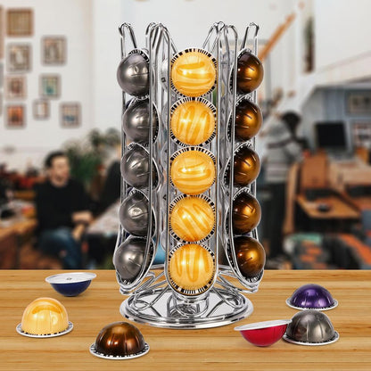 Visani 30 Coffee Pod Holder Rotating for Nespresso Vertuo Capsules