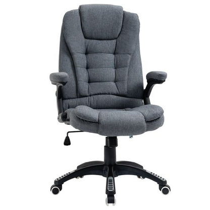 High-Backed Computer Desk Chair with Arms Swivel Wheels in Dark Grey