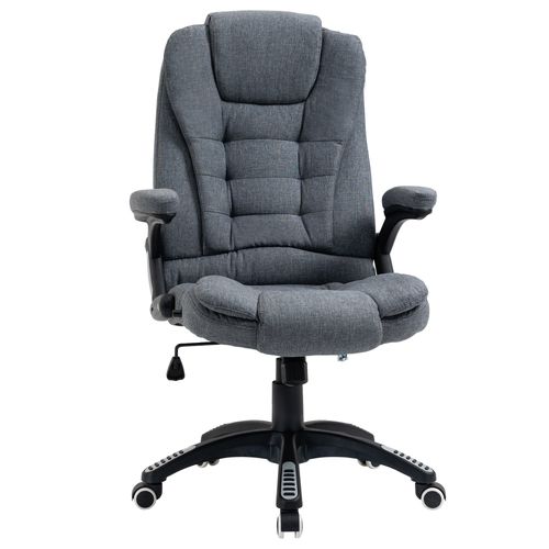 High-Backed Computer Desk Chair with Arms Swivel Wheels in Dark Grey