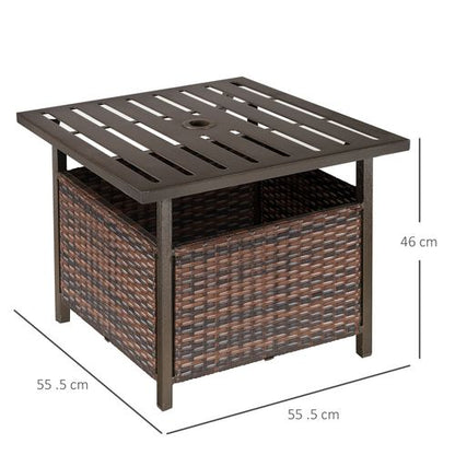 Outdoor Rattan Coffee Table with Umbrella Hole
