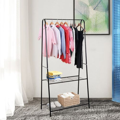 Clothes Rack 2-Tier A Shaped Steel in Black