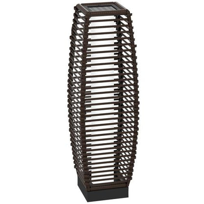 Rattan Solar Floor Lamp with Auto On/Off LED Outdoor Light