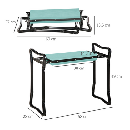 Garden 2 in 1 Kneeler Bench in Green & Black
