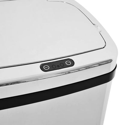 50L Motion Sensor ABS Rubbish Bin Silver/Black