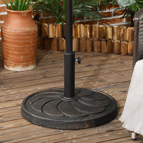 Round Resin Garden Parasol Base (for Poles of 38mm-48mm) - 18kg
