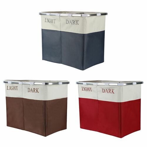 Lights and Darks Folding Laundry Hamper