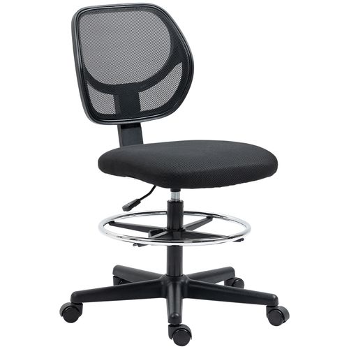 Draughtsman Office Chair with Adjustable Footrest in Black