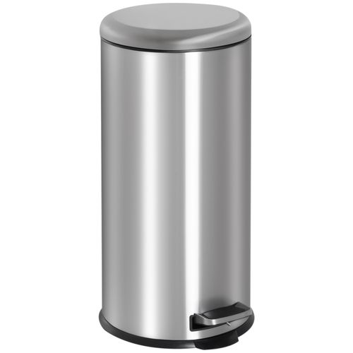 30L Pedal Bin - Black & Silver