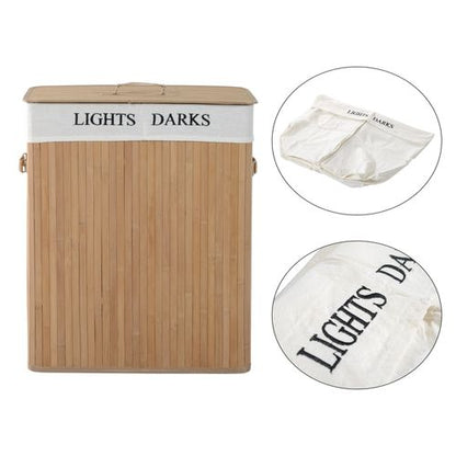 Bamboo Collapsible Laundry Basket with Lid