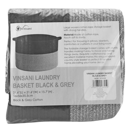 Laundry Basket in Black & Grey