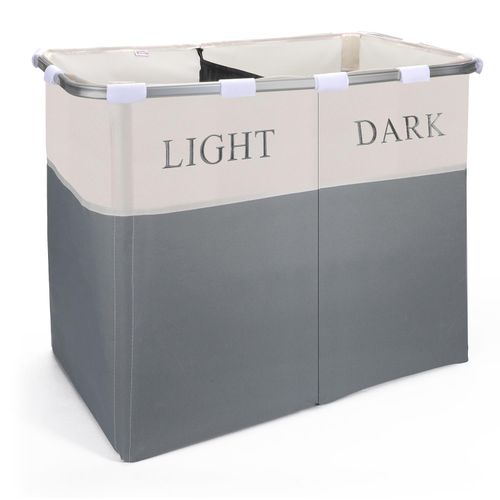 Lights and Darks Folding Laundry Hamper