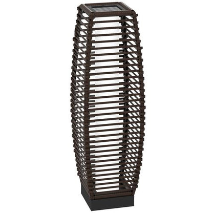 Rattan Solar Floor Lamp with Auto On/Off LED Outdoor Light