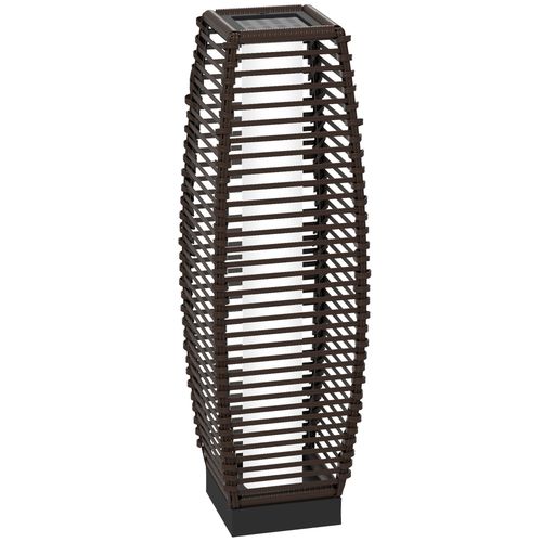 Rattan Solar Floor Lamp with Auto On/Off LED Outdoor Light