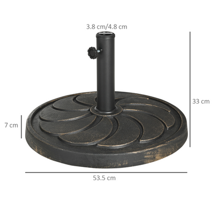 Round Resin Garden Parasol Base (for Poles of 38mm-48mm) - 18kg