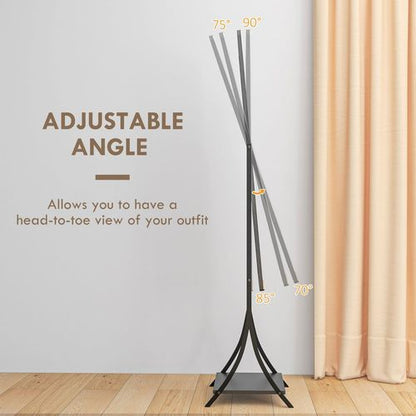 Freestanding Full Length Mirror Adjustable Full Body Mirror with Shelf