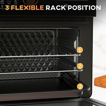 Air Fryer Oven 20L Countertop Mini Oven with 17 Pre-sets 1400W in Black