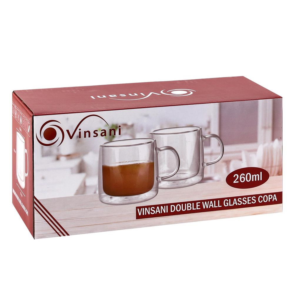 VINSANI DOUBLE WALL GLASSES COPA 2 Pack