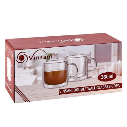 VINSANI DOUBLE WALL GLASSES COPA 2 Pack