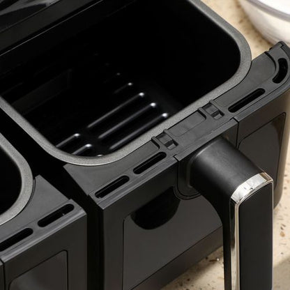 8L Dual Air Fryer Family Size with 2 Basket 8 Presets Cookbook Timer 2500W