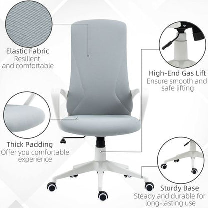 High-Back Home Office Chair with Adjustable Height in Grey