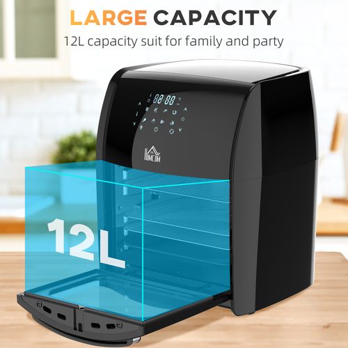 Air Fryer Oven 8 Preset Modes, 12L, Black