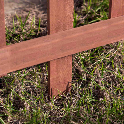 Wooden Plant Border Fence Garden Fixed Picket Brown - Pack of 12