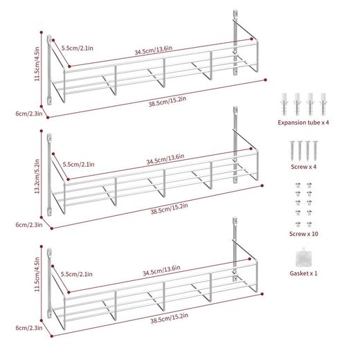5-Tier Herb and Spice Rack in Silver