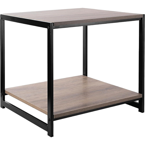 Rustic Coffee Table with Black Steel Frame