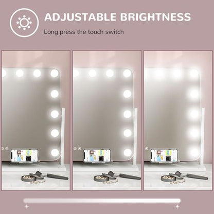 Hollywood Dimmable Lighted Makeup Mirror with Magnifier