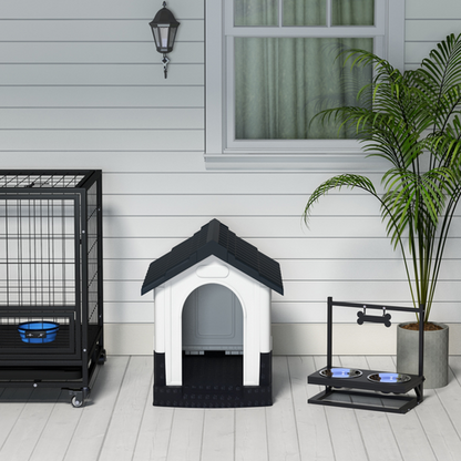 Dog Kennel for Outside for XS Dogs (64.5cm x 57cm x 66cm) in Grey