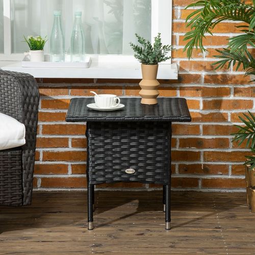 Rattan Outdoor Coffee Table in Black
