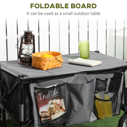 Folding Garden Trolley Collapsible Camping Trolley Steel with Folding Board