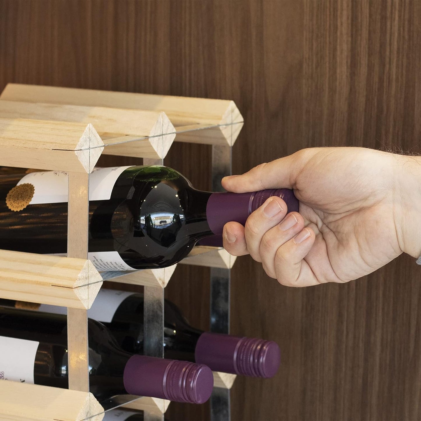 Metal & Wooden Wine Rack