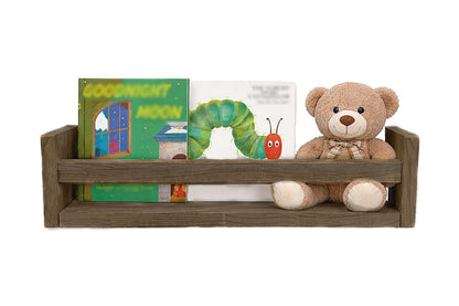 Nursery Floating Book Shelves Dark Wood - Set of 2