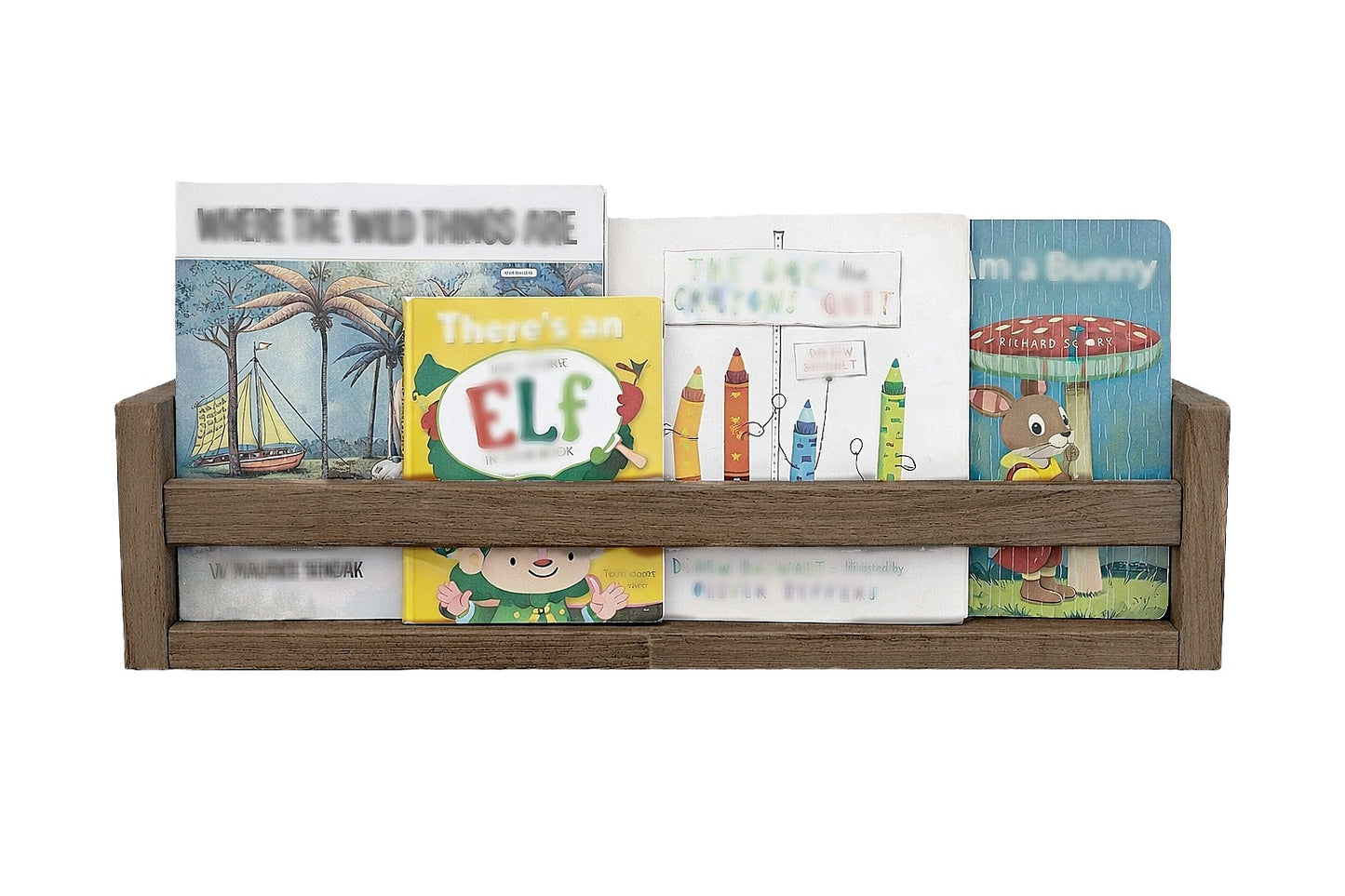 Nursery Floating Book Shelves Dark Wood - Set of 2