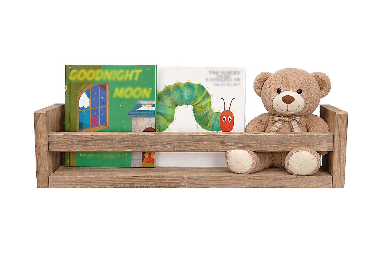 Nursery Floating Book Shelves Light Wood - Set of 2