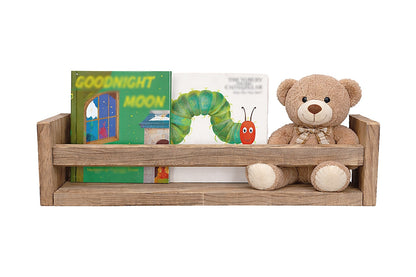 Nursery Floating Book Shelves Light Wood - Set of 2