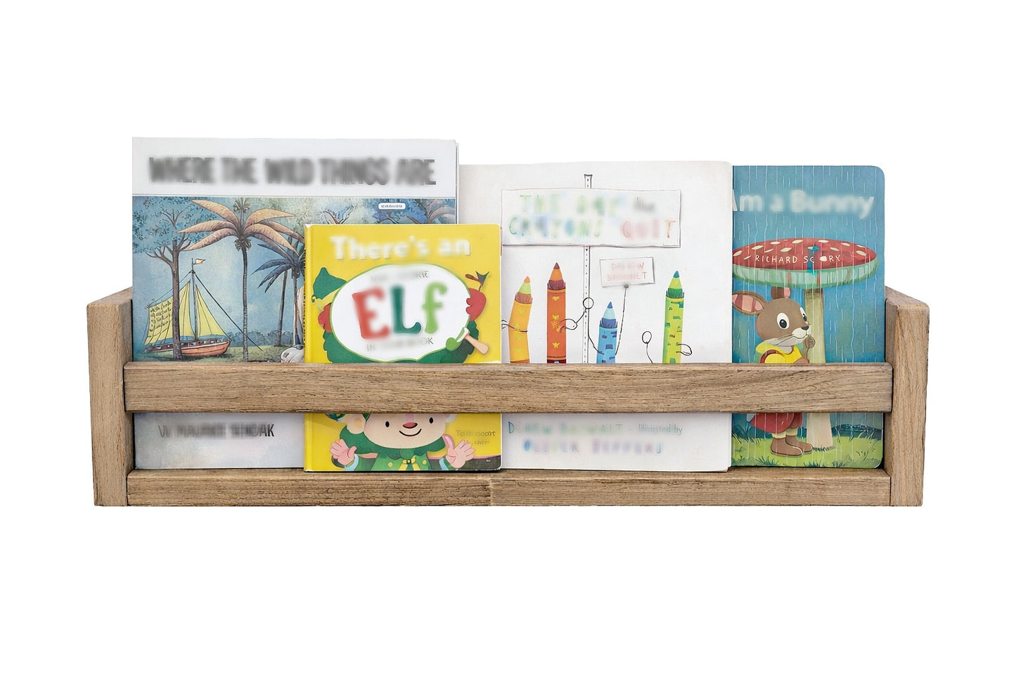 Nursery Floating Book Shelves Light Wood - Set of 2